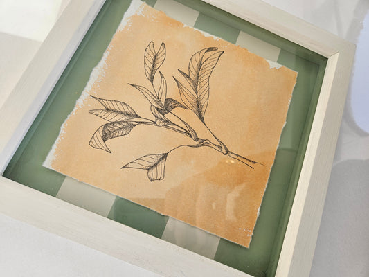 Orange palm illustration - hand-drawn wall art