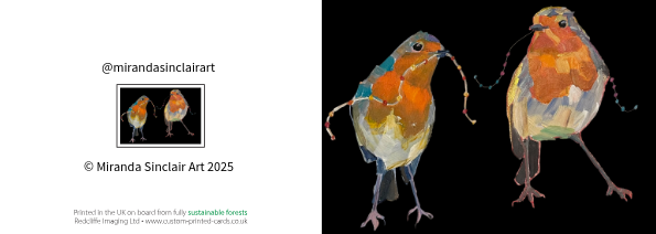 A pair of Robins Christmas Card