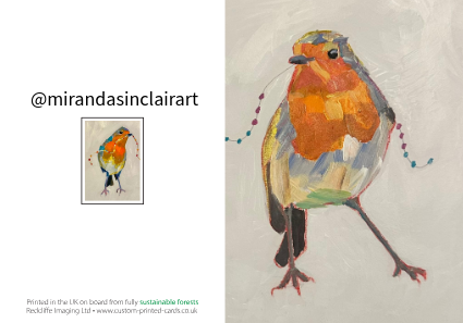 Little robin helper Christmas Card