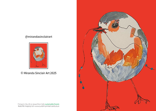 Red robin Christmas card