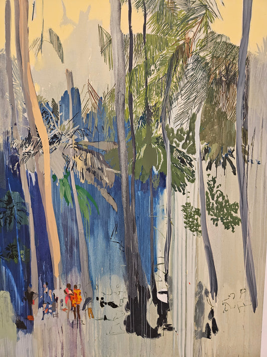 Hurvin Anderson painting of palm trees