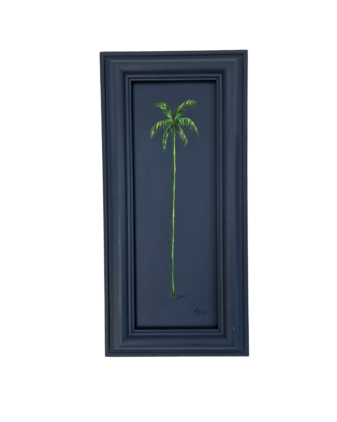 Dark palm - palm tree painting with colour drenched frame