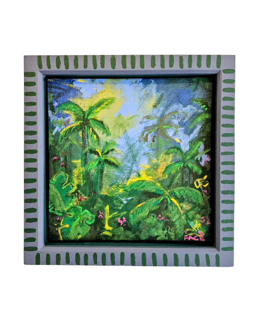 Painted jungle type scene
