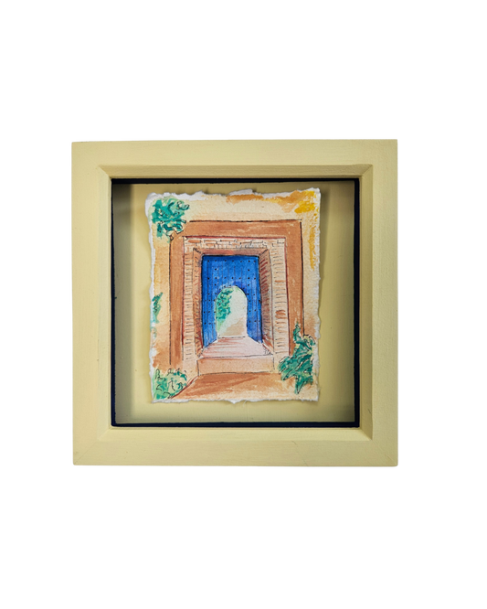Escape to Marrakesh, illustration in handpainted frame