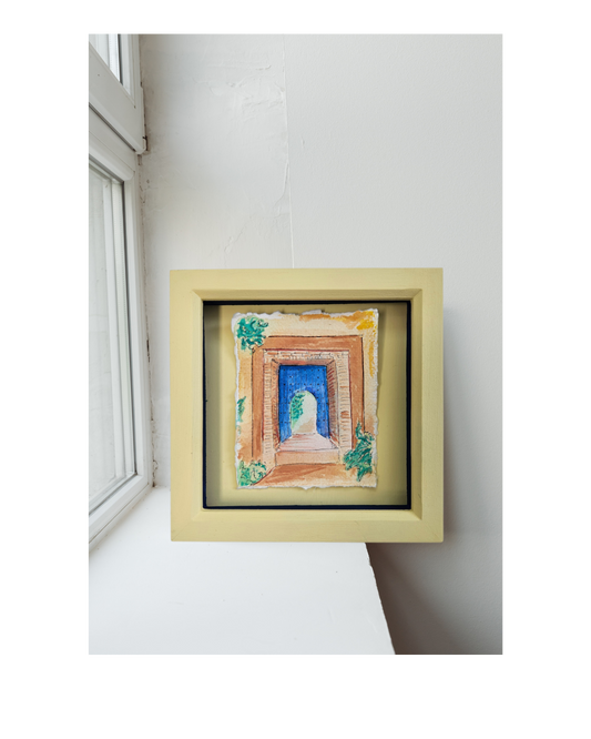 Escape to Marrakesh, illustration in handpainted frame