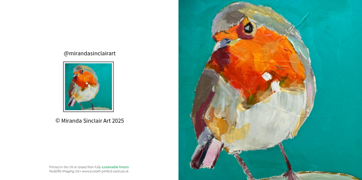 A curious robin Christmas card